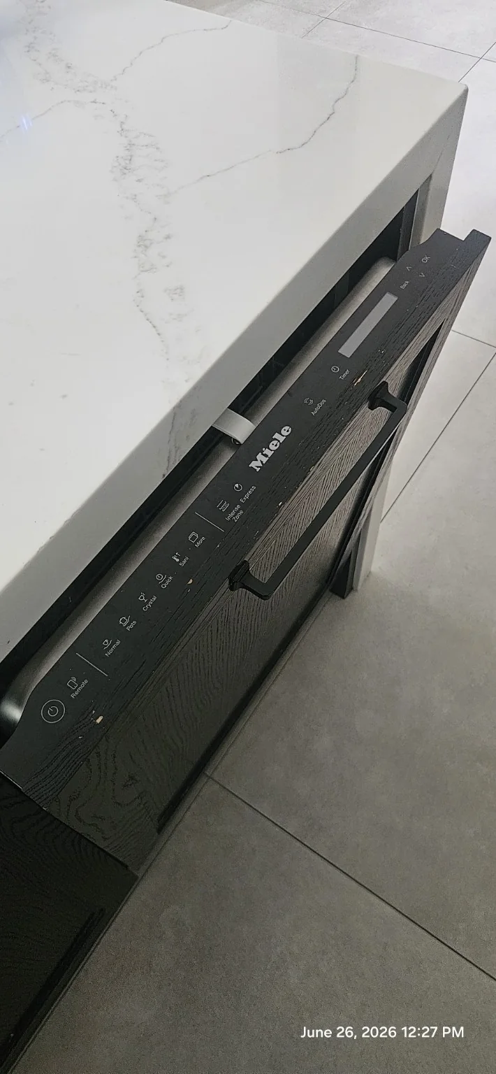Miele dishwasher control panel during service