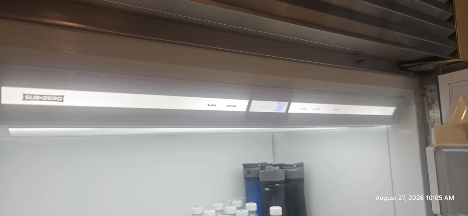 Sub-Zero refrigerator control and temperature display